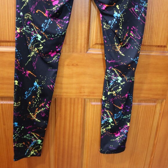 Tipsey Elves Bright Colorful Splatter Paint 80s Vibe Leggings XL - Picture 8 of 8